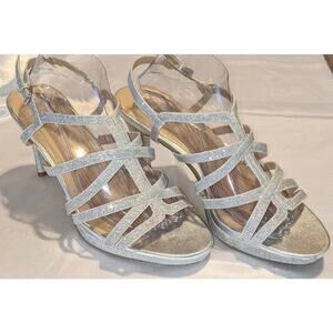 Naturalizer Baylor Womens Silver Sparkle Glitter Heels Pumps Prom Event Size 11W